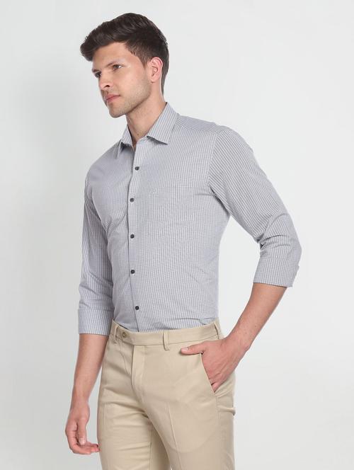 checkered formal shirt - 19713434 - Very Small Image - 1