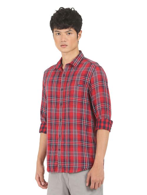 red cotton casual shirt - 19713664 - Very Small Image - 1