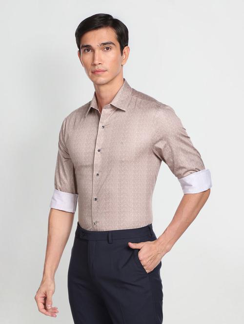 men shirt collar printed casual shirt - 19713809 - Very Small Image - 1