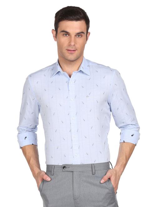 men shirt collar printed casual shirt - 19713848 - Very Small Image - 1