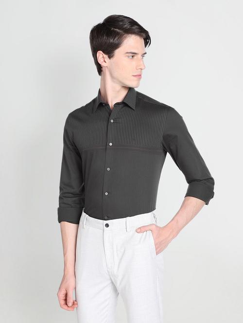 men shirt collar printed casual shirt - 19713855 - Very Small Image - 1