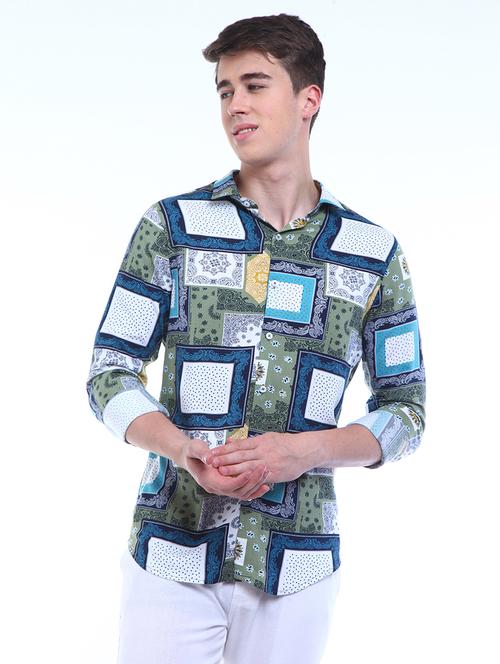 mens paisley casual shirt - 19714339 - Very Small Image - 1