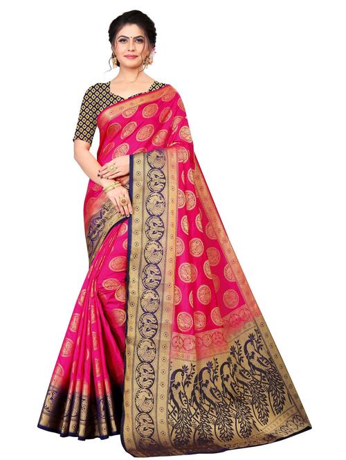 self designed woven saree with blouse - 19714573 - Very Small Image - 1