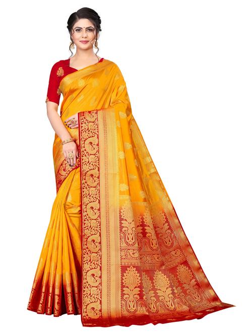 self designed banarasi saree with blouse - 19714611 - Very Small Image - 1