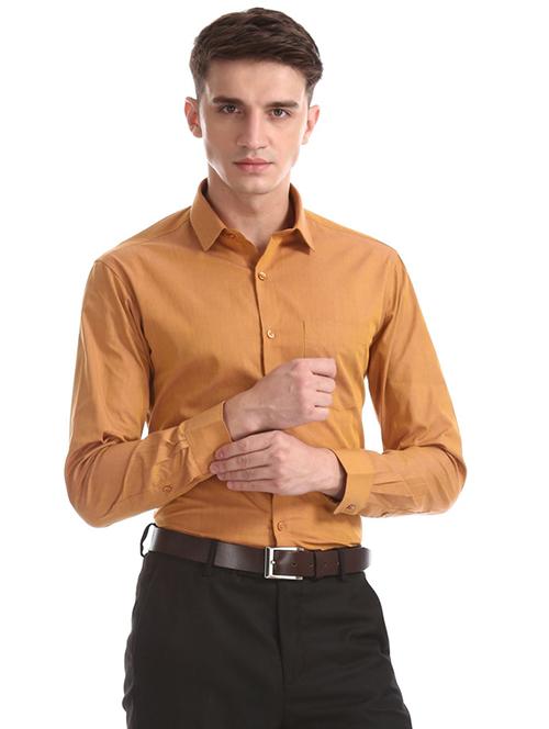 orange cotton formal shirt - 19716916 - Very Small Image - 1