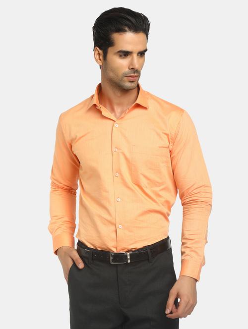 orange cotton formal shirt - 19717201 - Very Small Image - 1