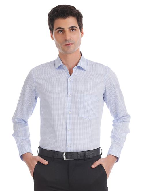 light blue printed formal shirt - 19717288 - Very Small Image - 1