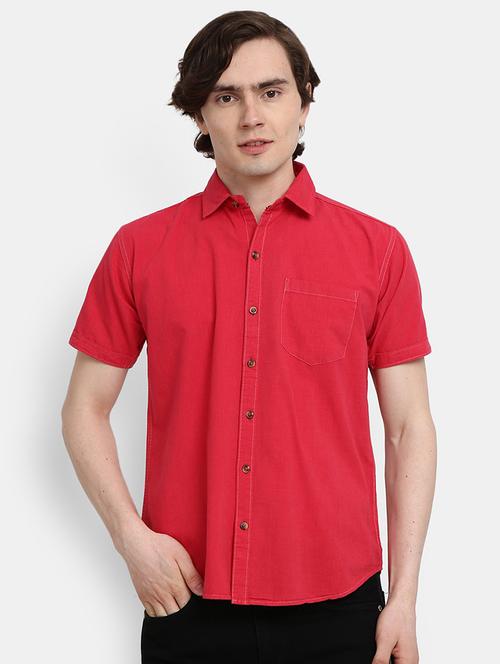 red cotton casual shirt - 19717438 - Very Small Image - 1