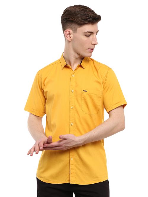 yellow cotton casual shirt - 19717444 - Very Small Image - 1