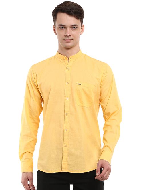 yellow cotton casual shirt - 19717454 - Very Small Image - 1