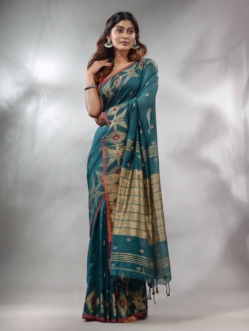 women self design handloom saree - 19717720 - Very Small Image - 1