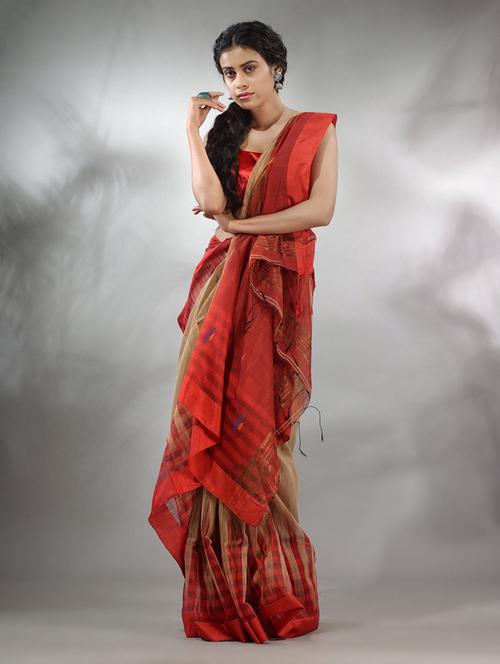 women's self design red colored saree - 19717809 - Very Small Image - 1