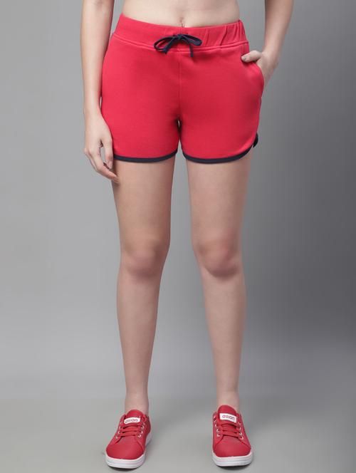red mid rise solid short - 19718543 - Very Small Image - 1