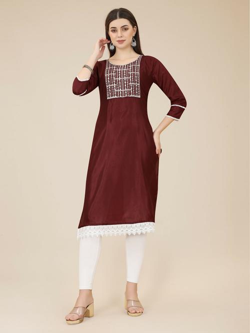 women's straight kurta - 19718678 - Very Small Image - 1