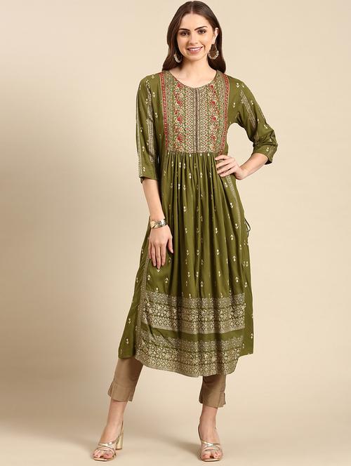 women's straight kurta - 19719278 - Very Small Image - 1