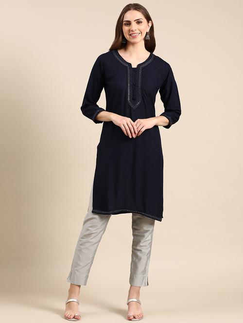 women's straight kurta - 19719320 - Very Small Image - 1