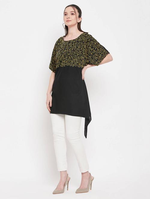 round neck embroidered asymmetric tunic - 19719821 - Very Small Image - 1