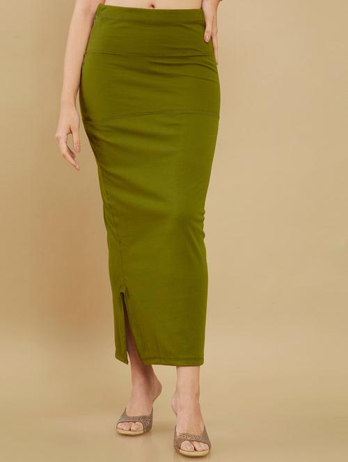 women olive green straight petticoat - 19720201 - Very Small Image - 1
