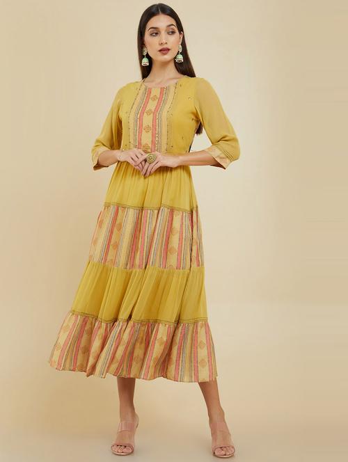 printed tiered ethnic dress - 19720202 - Very Small Image - 1