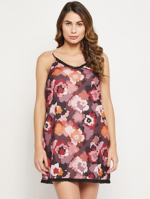 floral print shoulder strap babydoll - 19720206 - Very Small Image - 1