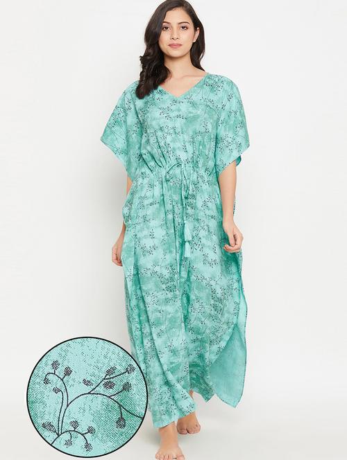 floral print v neck kimono gown - 19720322 - Very Small Image - 1