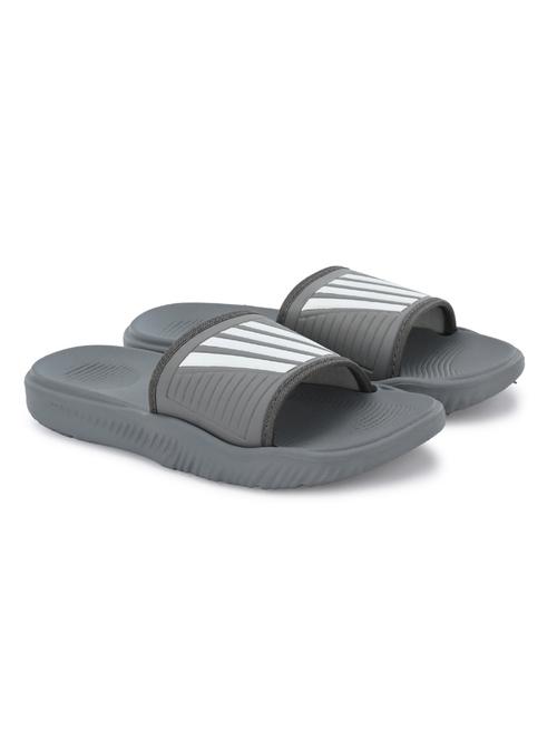 grey leatherette slip on flip flops - 19720507 - Very Small Image - 1