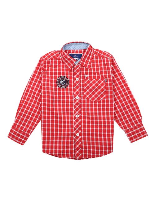 red checked printed casual shirt - 19720803 - Very Small Image - 1