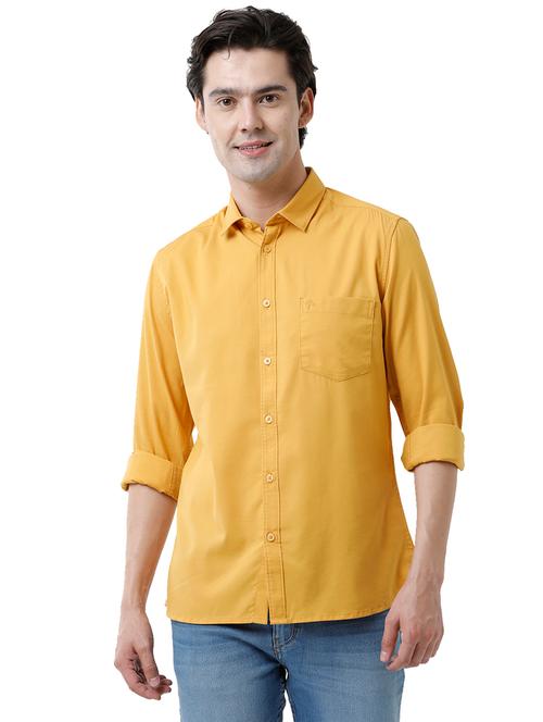 yellow cotton casual shirt - 19722477 - Very Small Image - 1