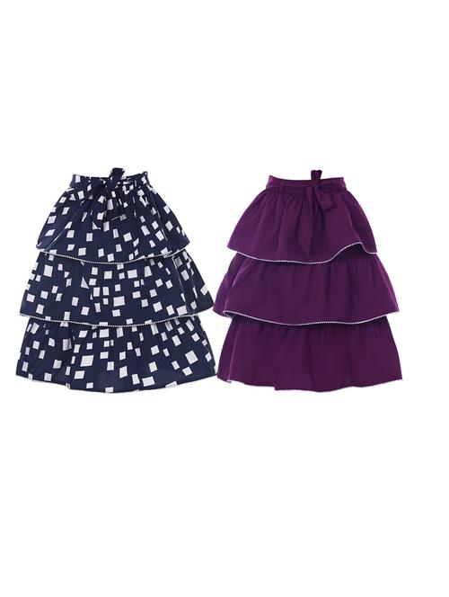 girls pack of 2 layered regular skirt - 19722683 - Very Small Image - 1