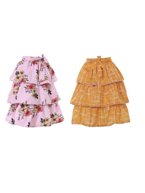 girls pack of 2 printed layered regular skirt - 19722688 - Very Small Image - 1
