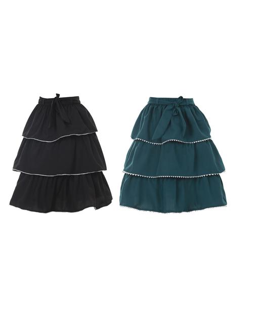 girls pack of 2 solid layered regular skirt - 19722690 - Very Small Image - 1