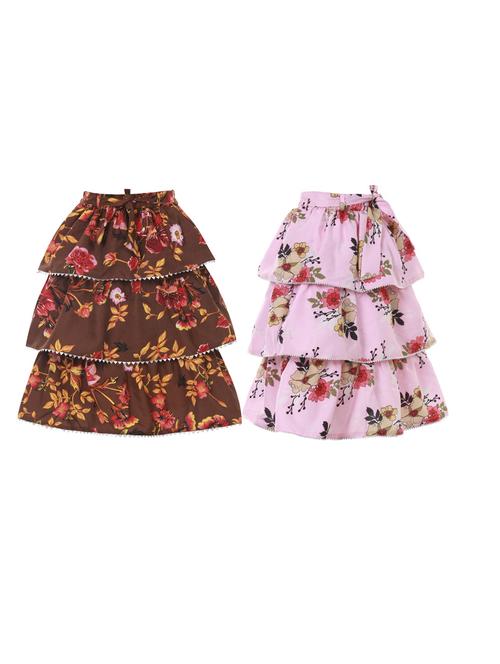 girls pack of 2 printed layered skirt - 19722698 - Very Small Image - 1