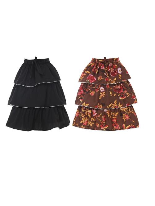 girls pack of 2 layered regular skirt - 19722716 - Very Small Image - 1