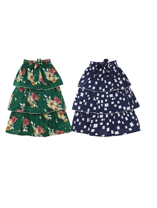 girls pack of 2 printed layered skirt - 19722718 - Very Small Image - 1