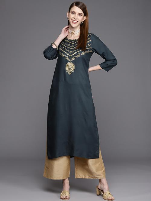 women's straight kurta - 19722807 - Very Small Image - 1