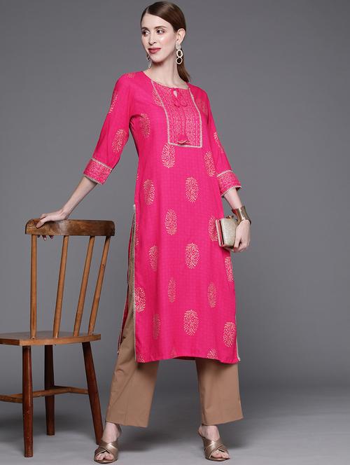 women's straight kurta - 19723440 - Very Small Image - 1