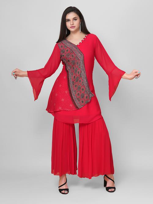 printed kurta sharara set - 19723511 - Very Small Image - 1