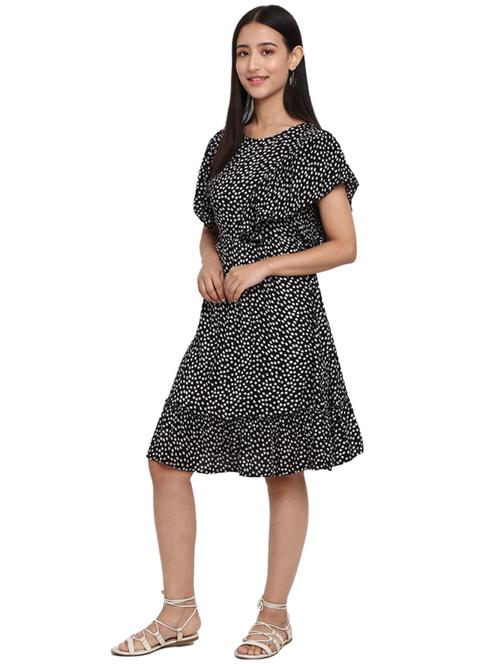women's tiered dress micro print dress - 19724359 - Very Small Image - 1