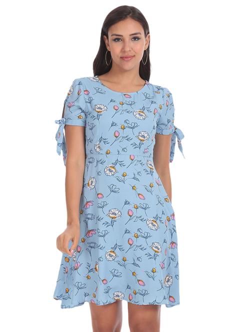 floral printed a-line dress - 19724378 - Very Small Image - 1
