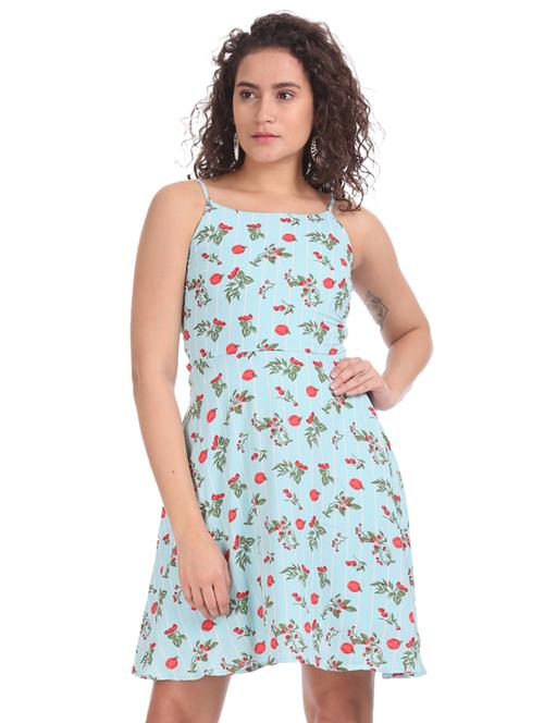 floral printed a-line dress - 19724379 - Very Small Image - 1