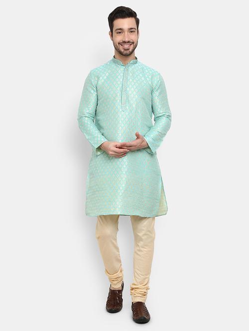 sky blue kurta pyjama ethnic wear set - 19724909 - Very Small Image - 1