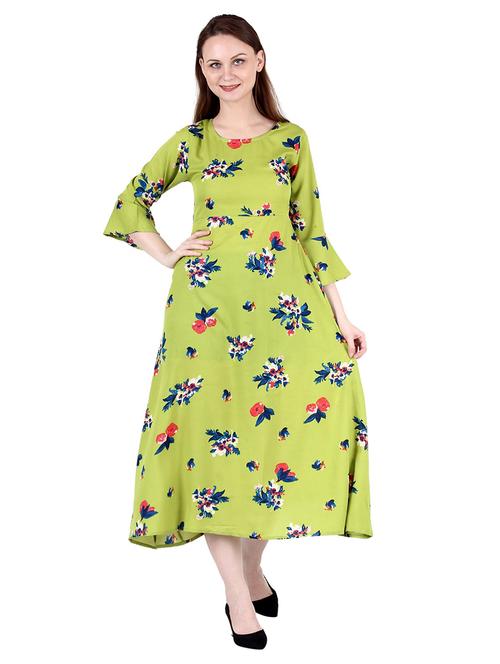 round neck floral a line dress - 19724982 - Very Small Image - 1