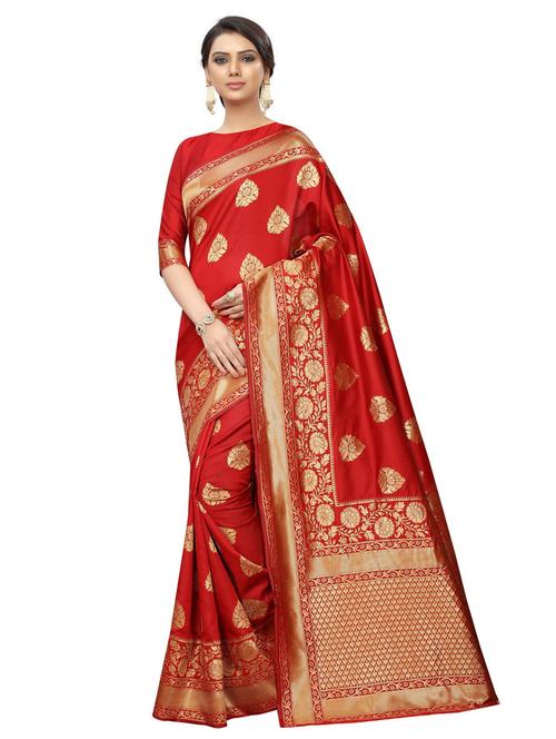 contrast bordered woven saree - 19727173 - Very Small Image - 1