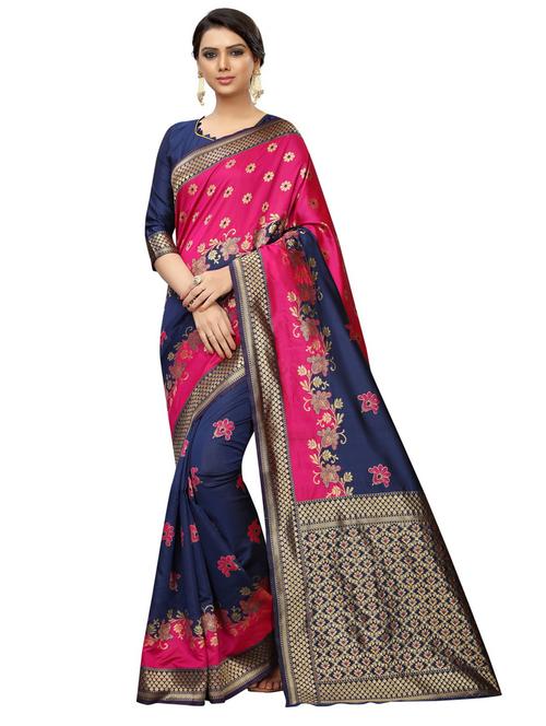 self designed woven saree with blouse - 19727176 - Very Small Image - 1