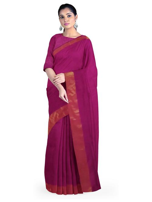 women's bordered magenta colored saree - 19727216 - Very Small Image - 1