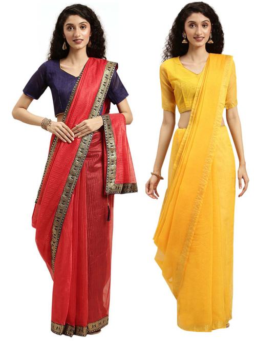 women's bordered multi colored saree - 19728153 - Very Small Image - 1