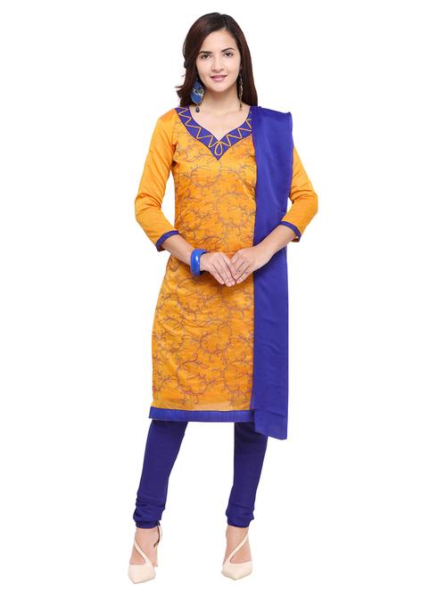 self designed unstitched churidaar suit set - 19730841 - Very Small Image - 1