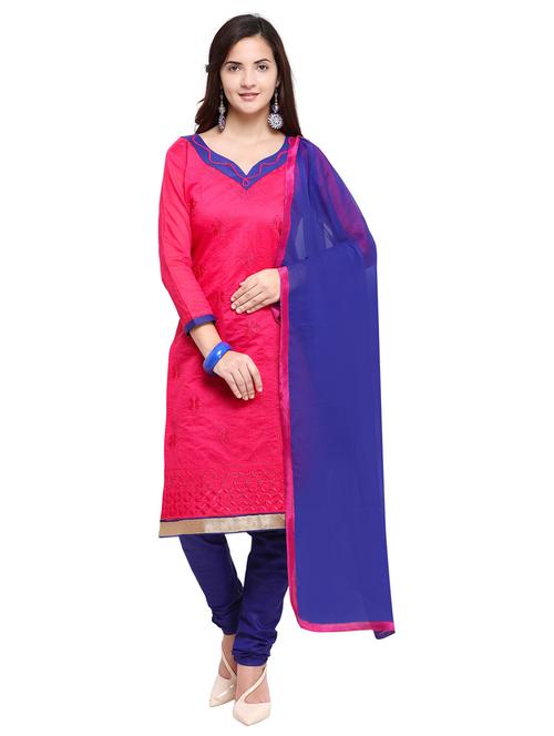 embroidered unstitched churidaar suit set - 19730846 - Very Small Image - 1