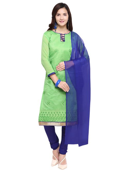 embroidered unstitched churidaar suit set - 19730855 - Very Small Image - 1
