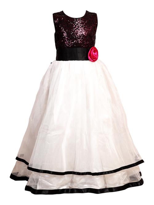 girls boat neck embellished frock - 19731554 - Very Small Image - 1
